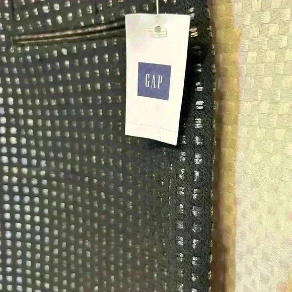 NWT Gap Black Textured Square Pattern Lined Mini Skirt faux leather Size 14 - Picture 4 of 7